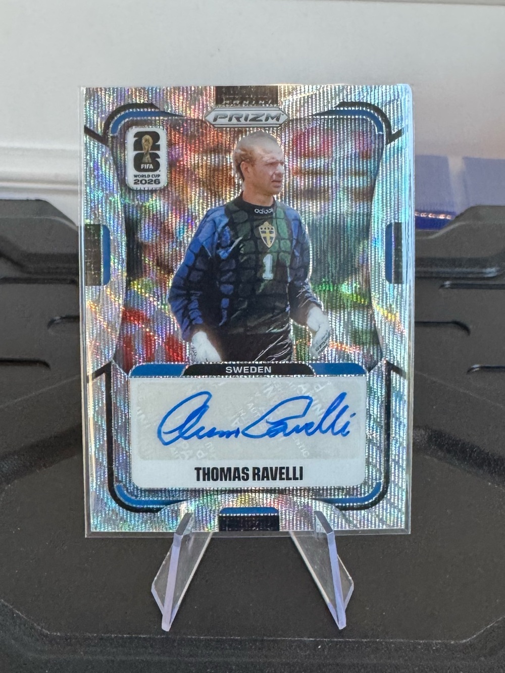 2026 Panini Prizm FIFA World Cup Thomas Ravelli Autographed Silver Wave Prizm